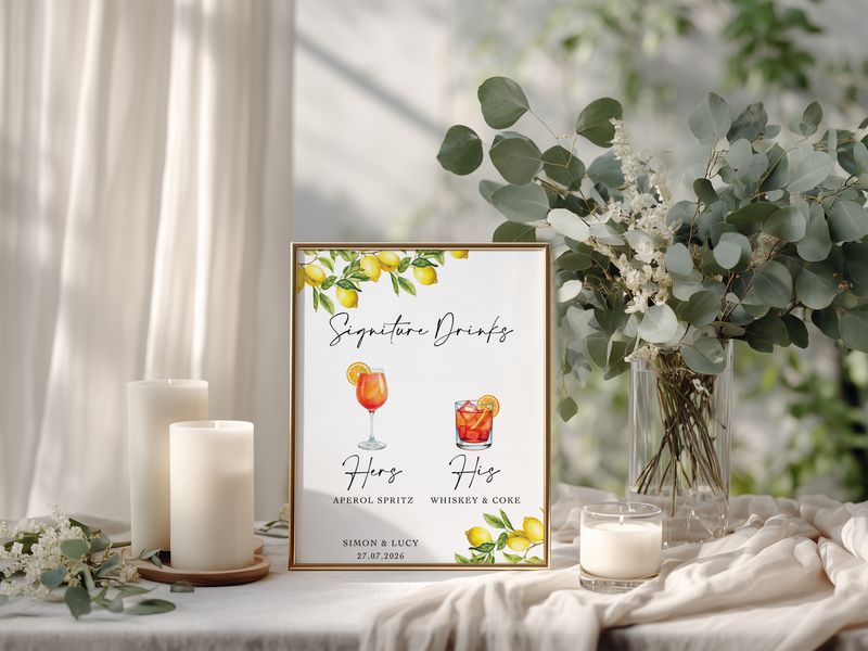 Wedding Bar Signs