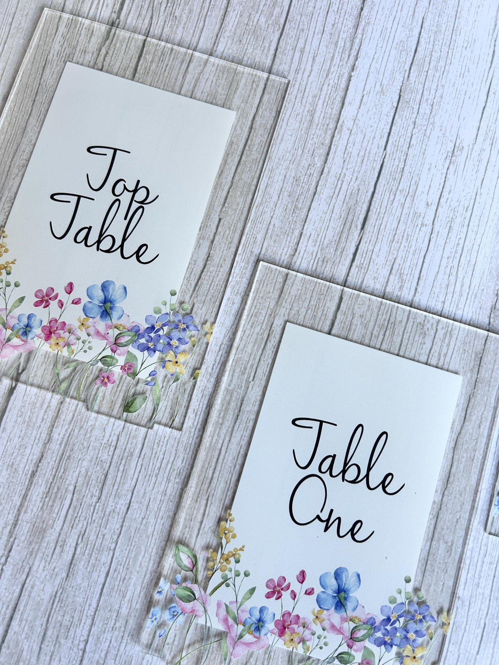 Wildflower Acrylic Wedding Table Number/Name Sign