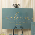 Sage Green Acrylic Wedding Welcome Sign, Gold 3D Lettering