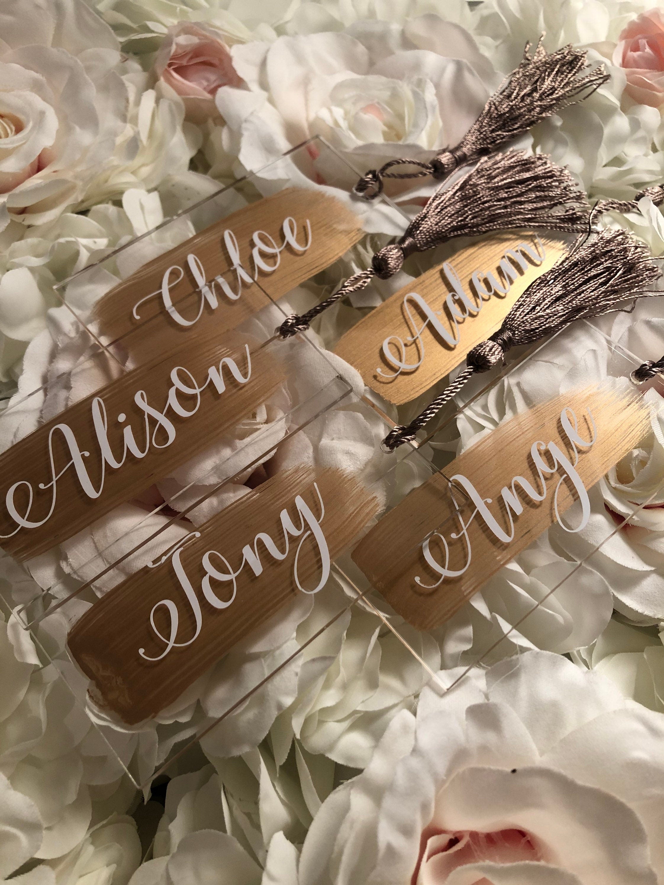 Perspex Tassel Place Setting / perspex placecards / acrylic placecard / boho place card / wedding place card / guestcard / name card