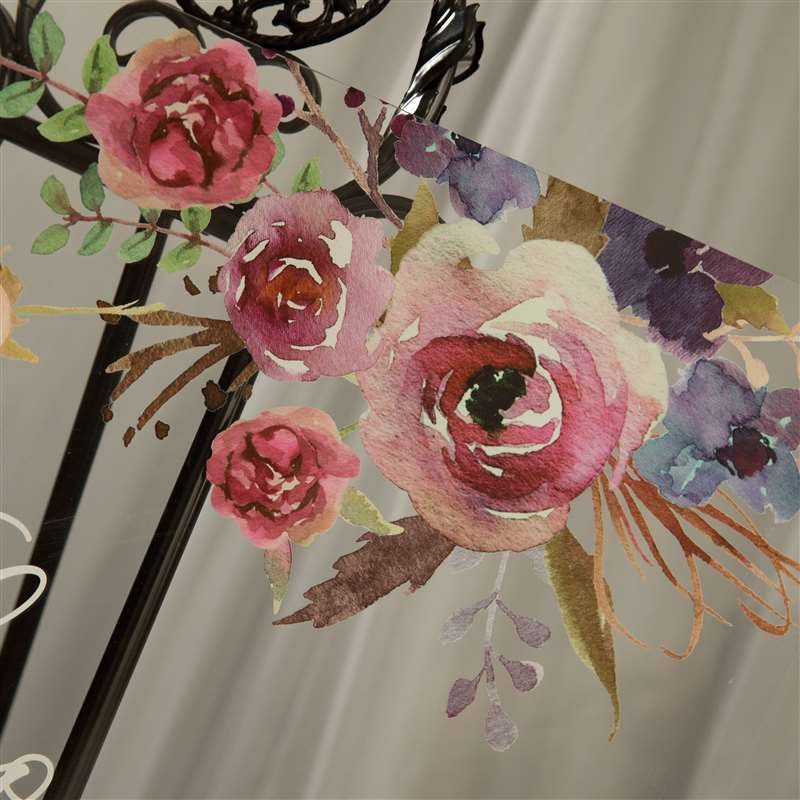 Floral Wreath Acrylic Wedding Welcome Sign, Personalized Calligraphy