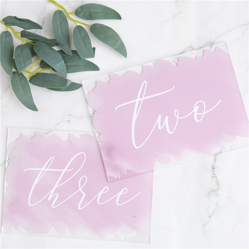 Watercolor Acrylic Wedding Table Numbers