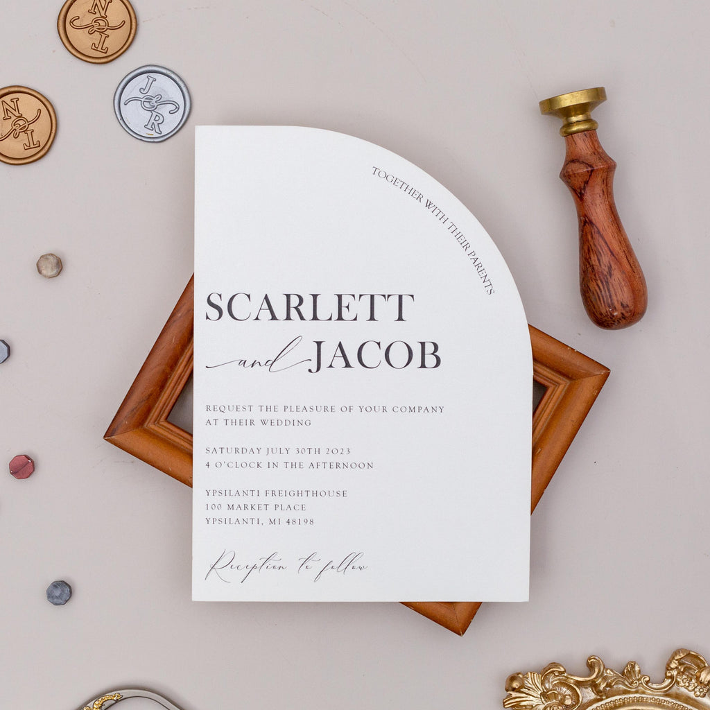 Modern Half Arch Wedding Invitation