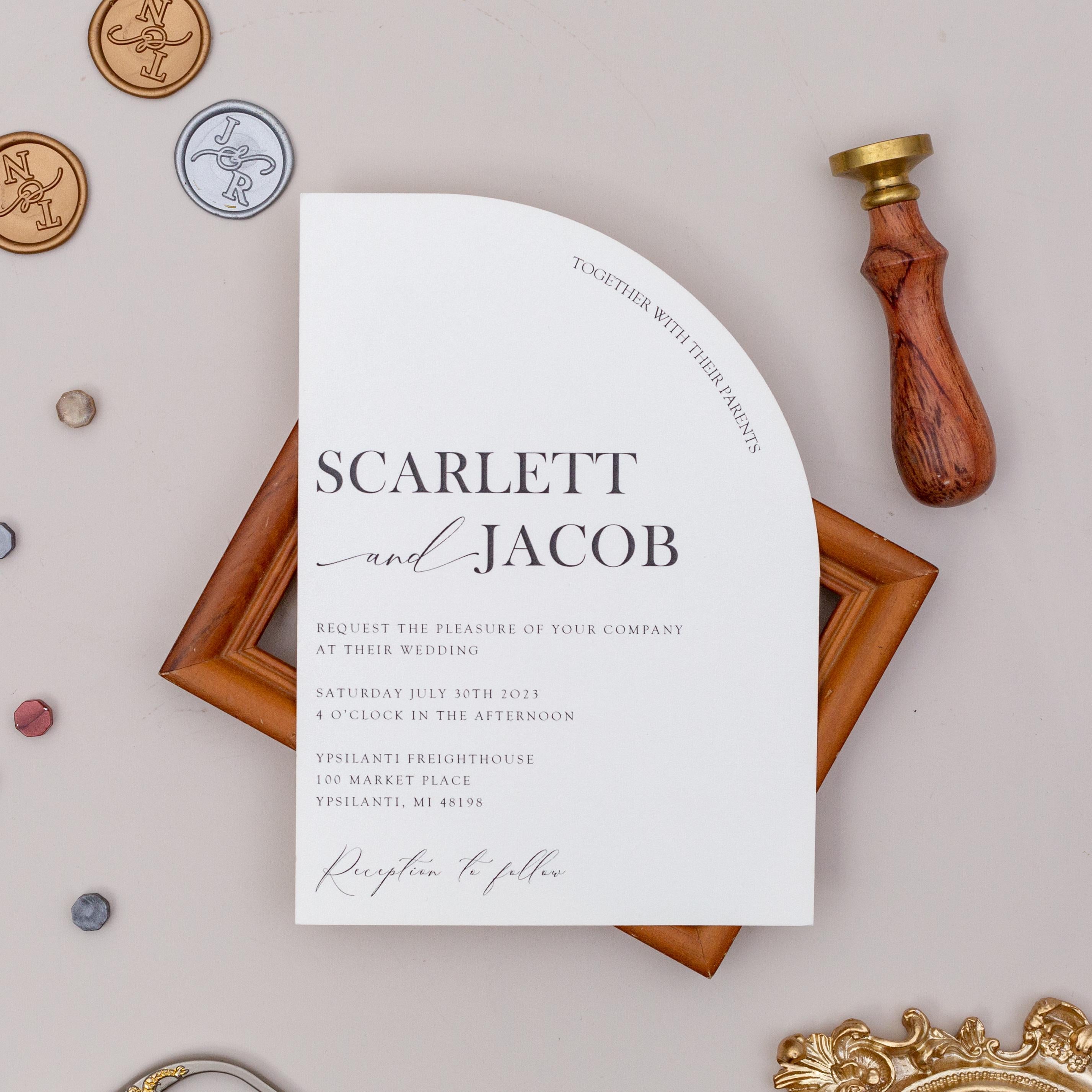 Modern Half Arch Wedding Invitation