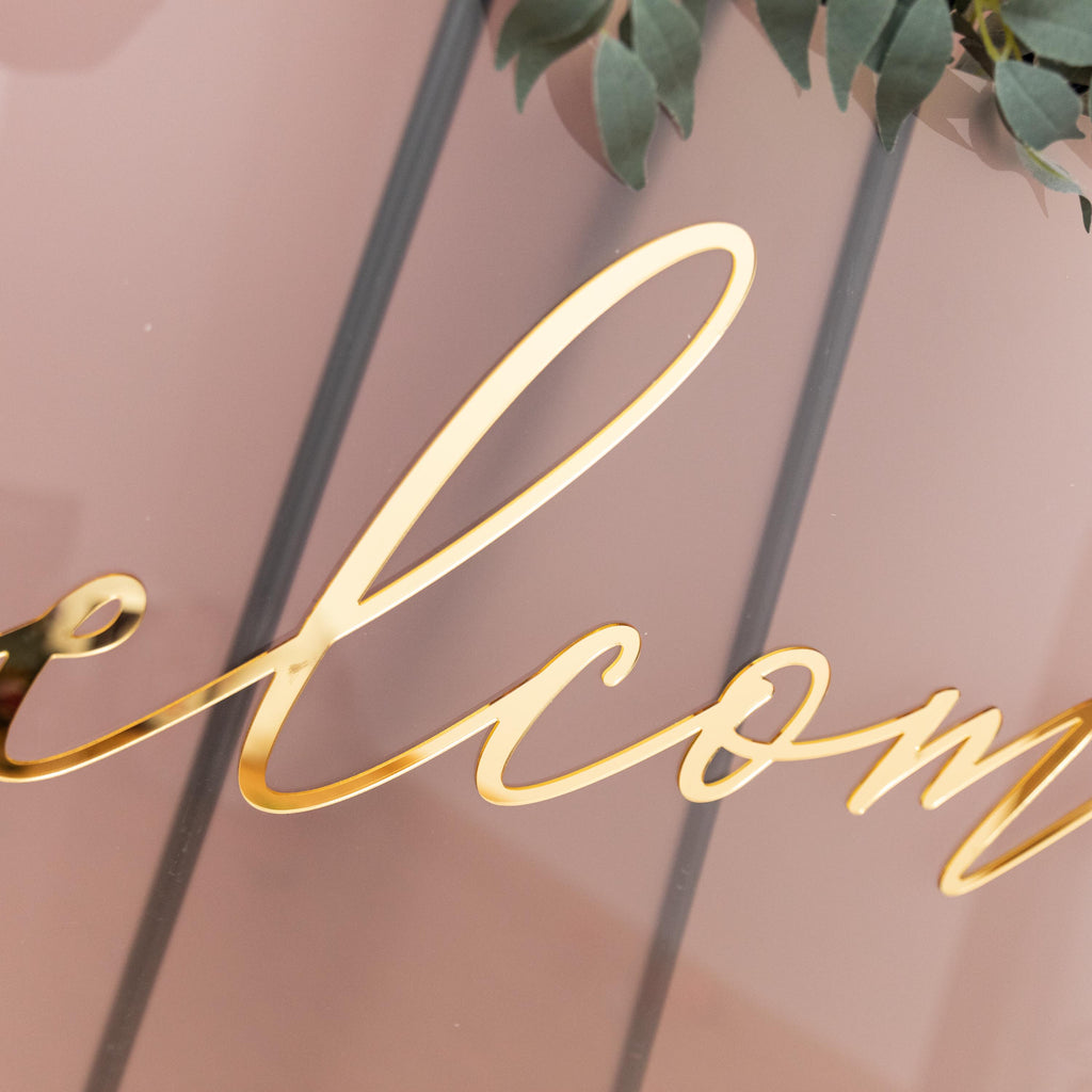 Frosted Gold Mirror Acrylic Wedding Welcome Sign