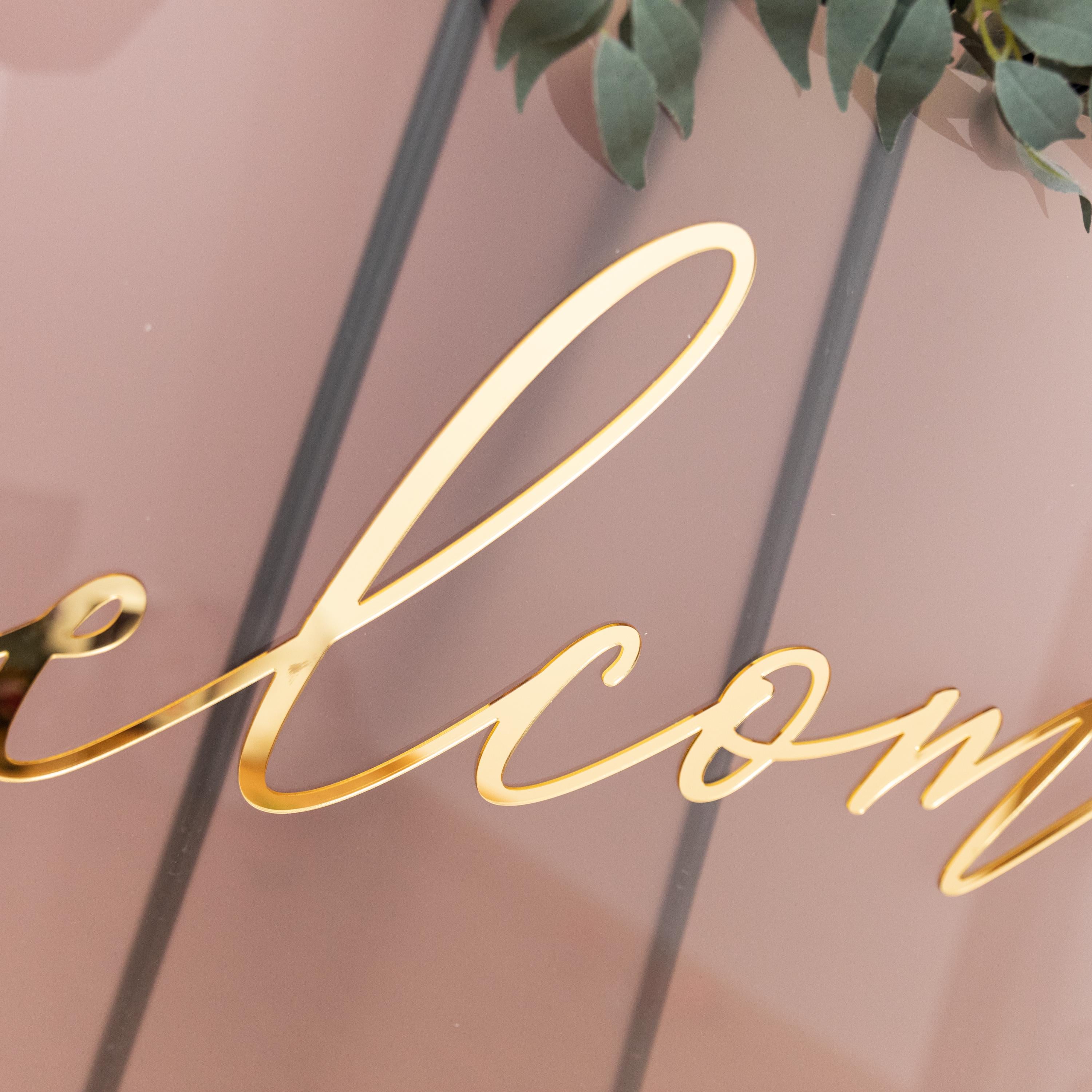 Frosted Gold Mirror Acrylic Wedding Welcome Sign