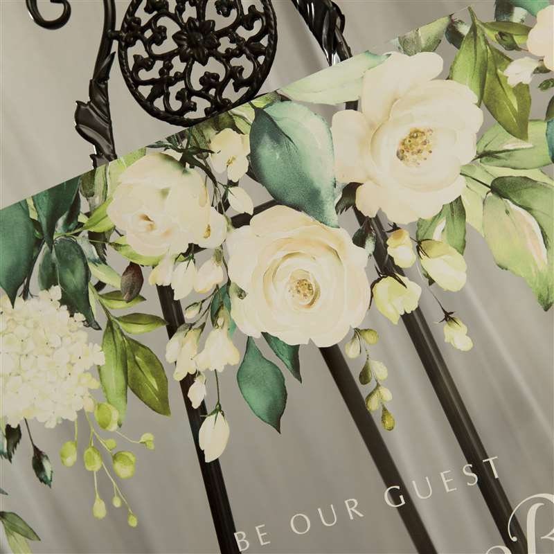 Floral Acrylic Wedding Table Seating Chart, Ivory White