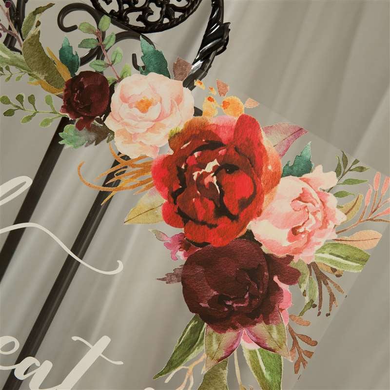 Burgundy Floral Acrylic Wedding Seating Plan Sign