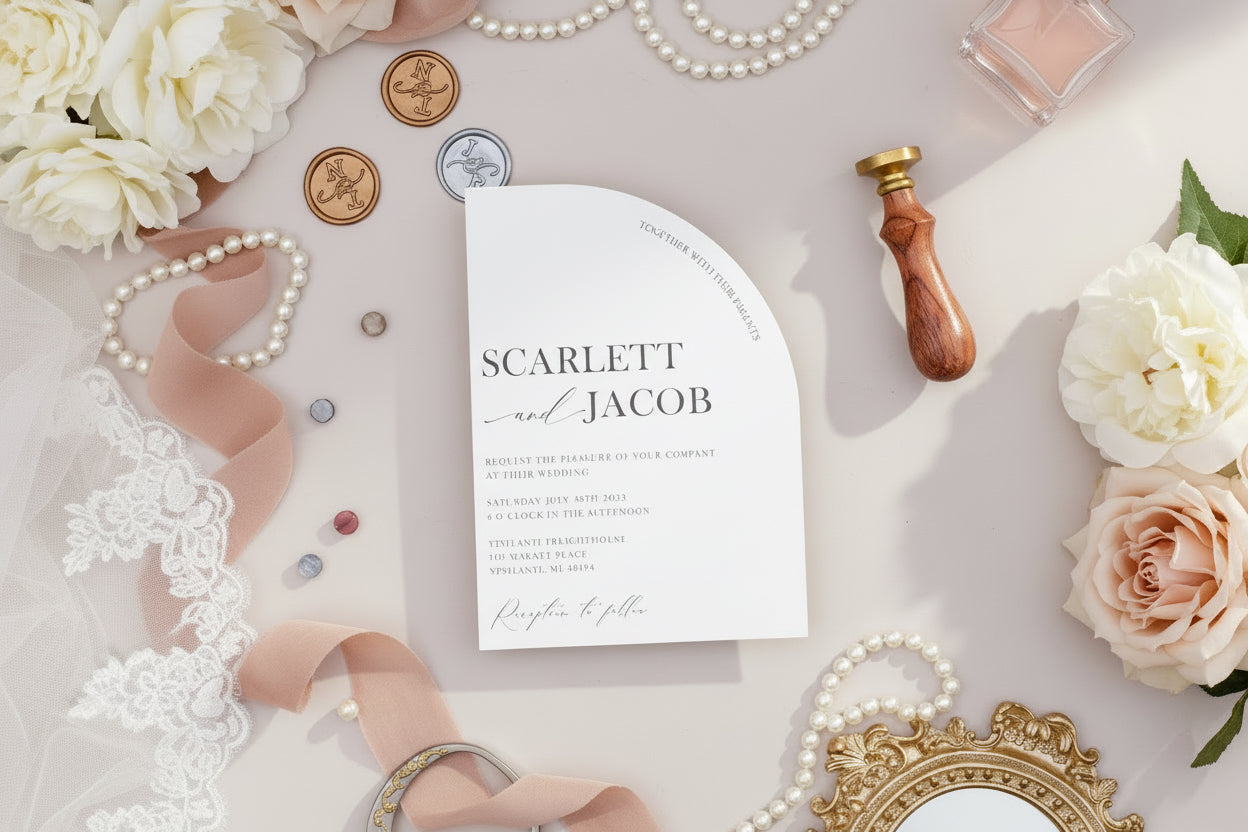 Modern Half Arch Wedding Invitation