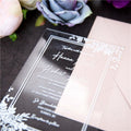 Clear Acrylic Wedding Invitation, Modern Elegant Invite