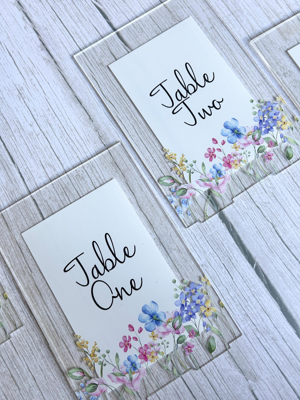 Wildflower Acrylic Wedding Table Number/Name Sign