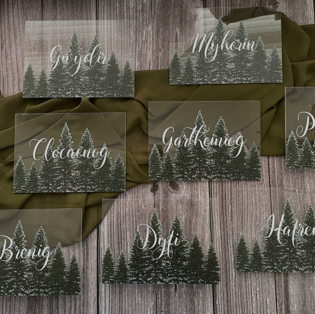 Woodland Fir Tree Acrylic Table Numbers