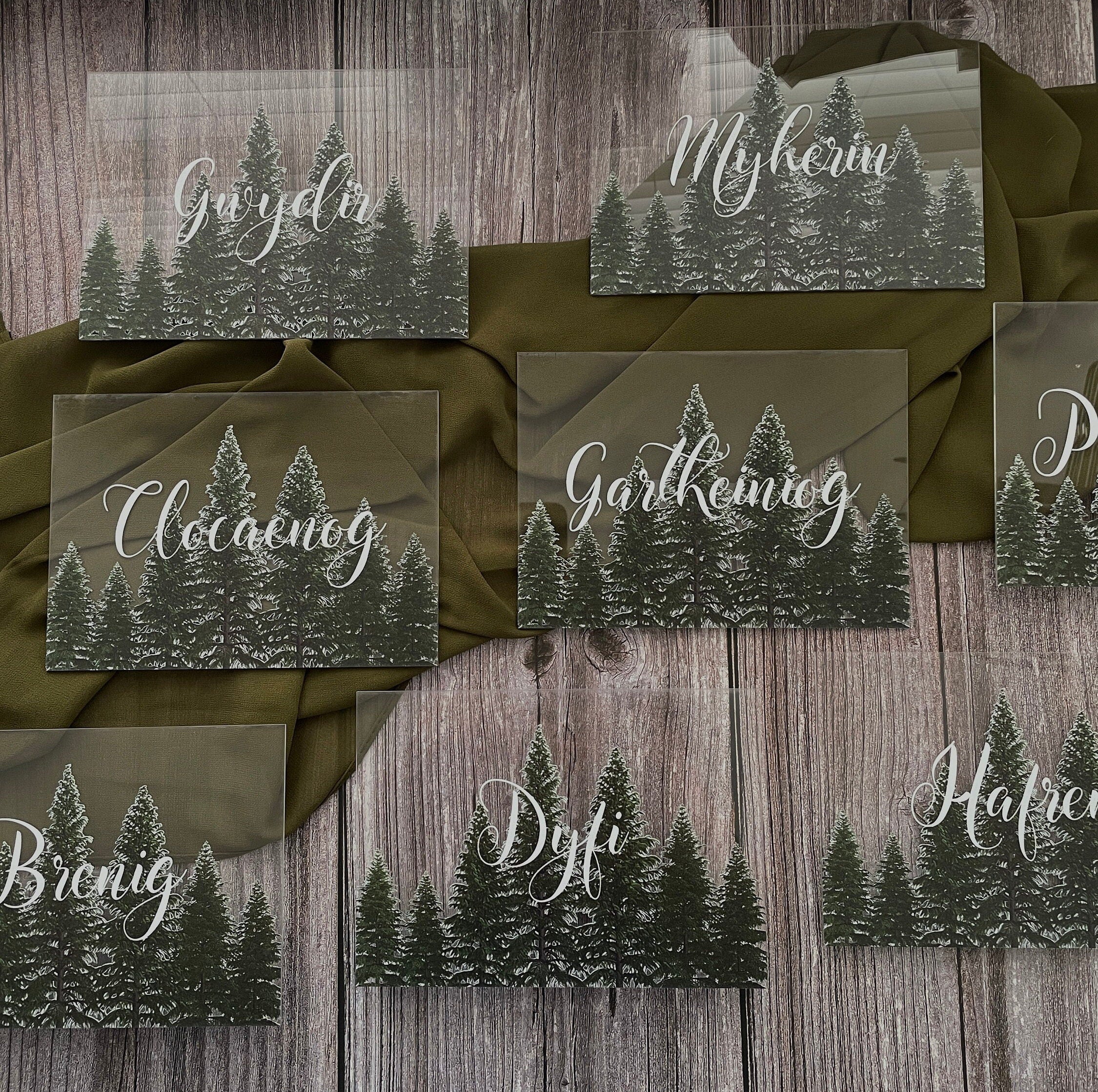 Woodland Fir Tree Acrylic Table Numbers