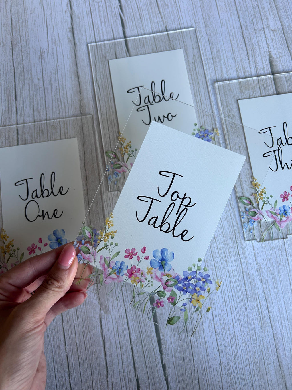 Wildflower Acrylic Wedding Table Number/Name Sign