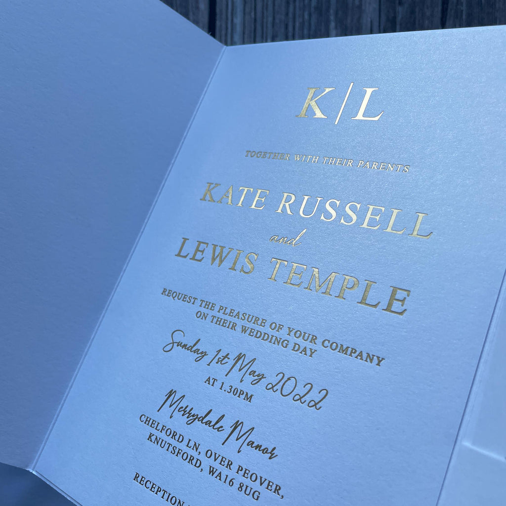 Modern Mimimalist White and Gold Foil Wedding Invitation with Inserts and Wax Seal | Modern Invite | Wedding Invitation | Gold foiled invite