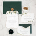 Modern White Floral Wedding Invitation