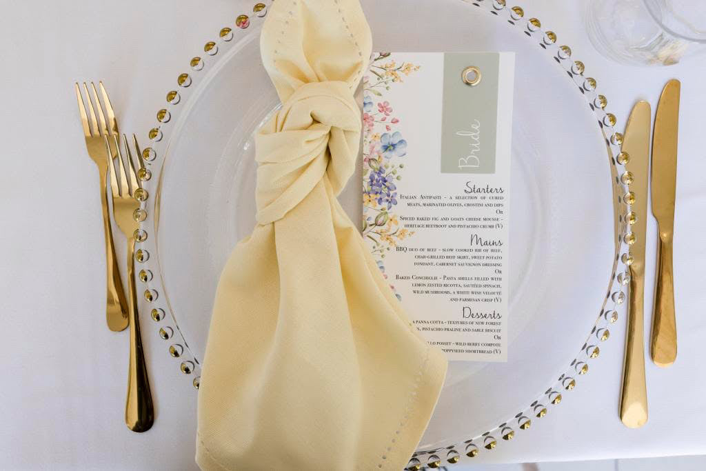 Wildflower Wedding Menus with Guest Names