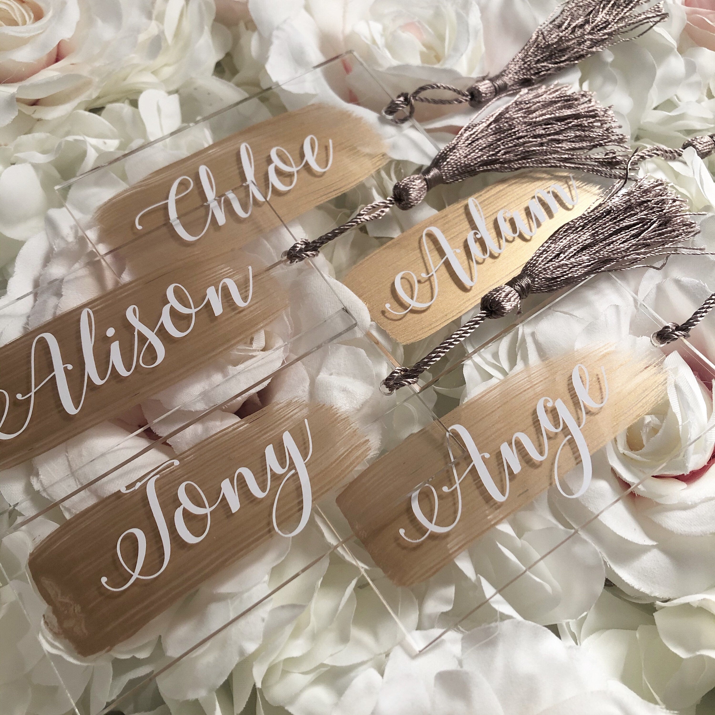 Perspex Tassel Place Setting / perspex placecards / acrylic placecard / boho place card / wedding place card / guestcard / name card