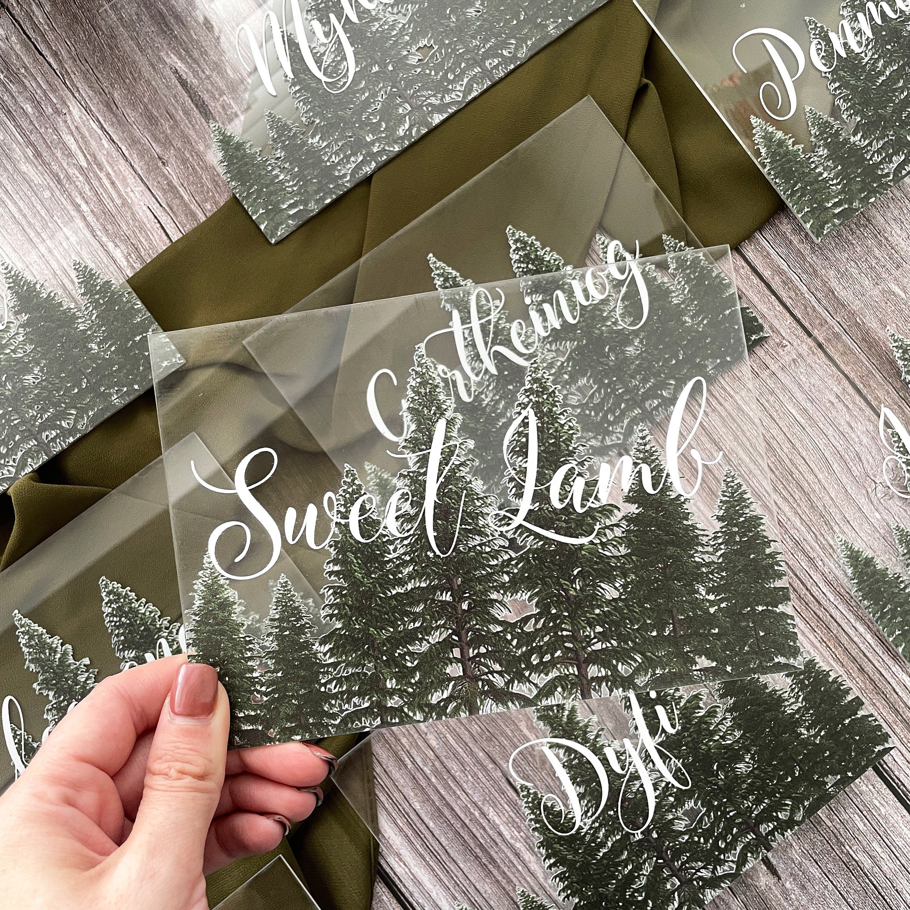 Woodland Fir Tree Acrylic Table Numbers