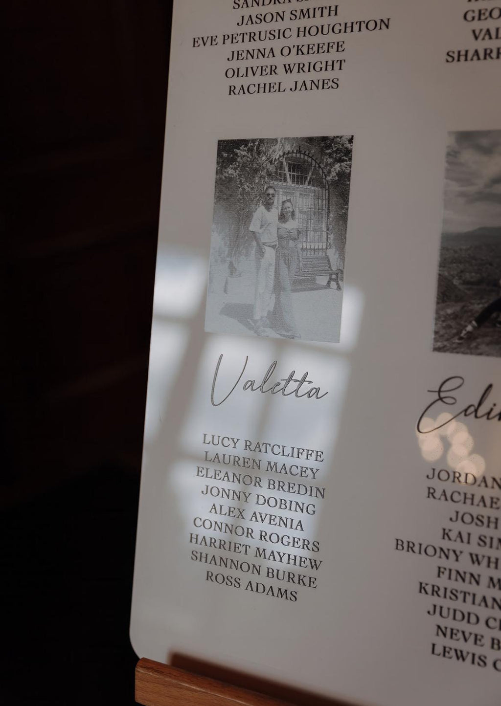 Personalized Wedding Table Plan | Photo Location, 3D Acrylic Lettering