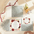 Silver Laser Cut Wedding Invitation with Floral Design