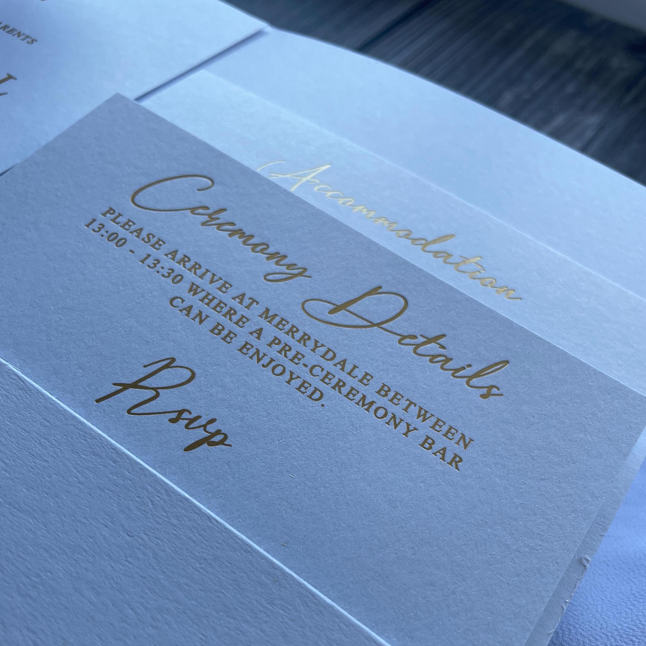 Modern Mimimalist White and Gold Foil Wedding Invitation with Inserts and Wax Seal | Modern Invite | Wedding Invitation | Gold foiled invite