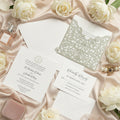 Champagne Gold Pocket Wedding Invitation with Gold Foiled Motif Detailing