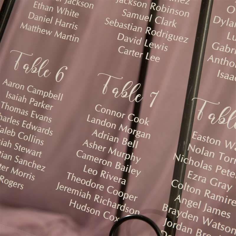 Floral Wreath Clear Acrylic Wedding Seating Plan