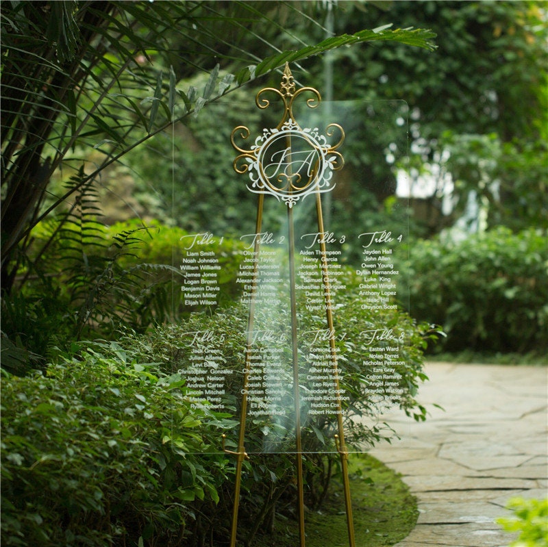 Modern Acrylic Wedding Table Seating Plan Sign