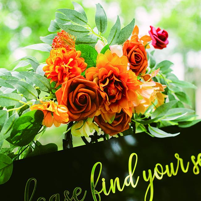 Black Modern Acrylic Wedding Table Plan with Gold Mirror 3D lettering