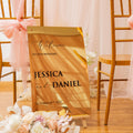 Gold Mirror Acrylic Wedding Welcome Sign, 3D Black Writing