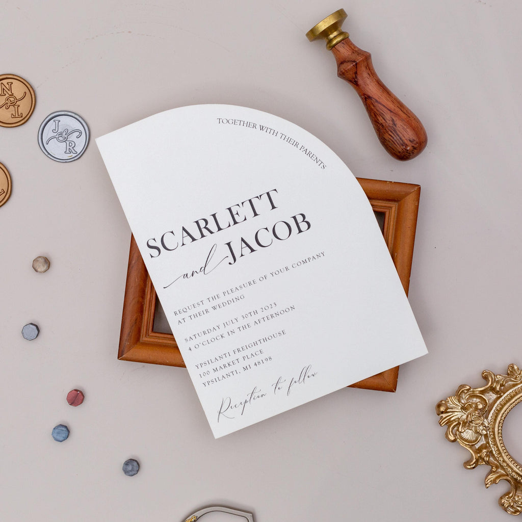 Modern Half Arch Wedding Invitation
