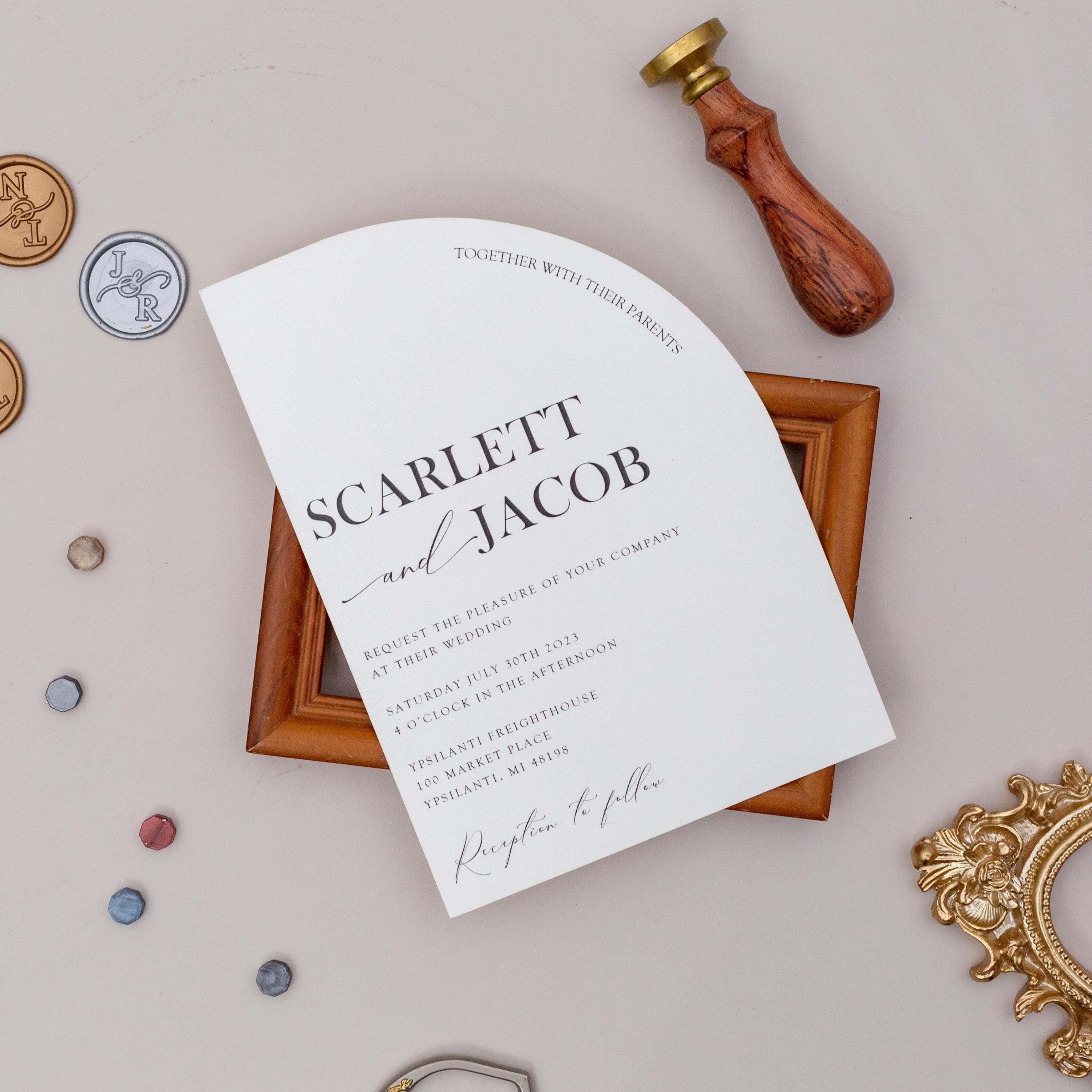 Modern Half Arch Wedding Invitation