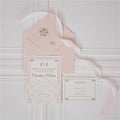 Laser Cut Ivory & Blush Wedding Invitation Suite