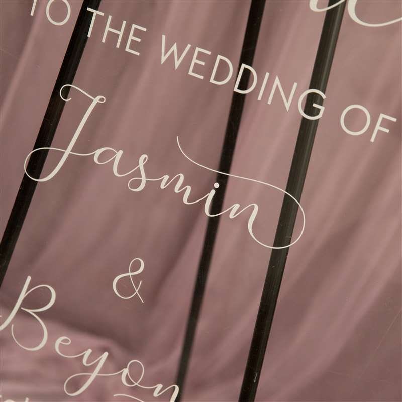 Burgundy & Blush Floral Acrylic Wedding Welcome Sign