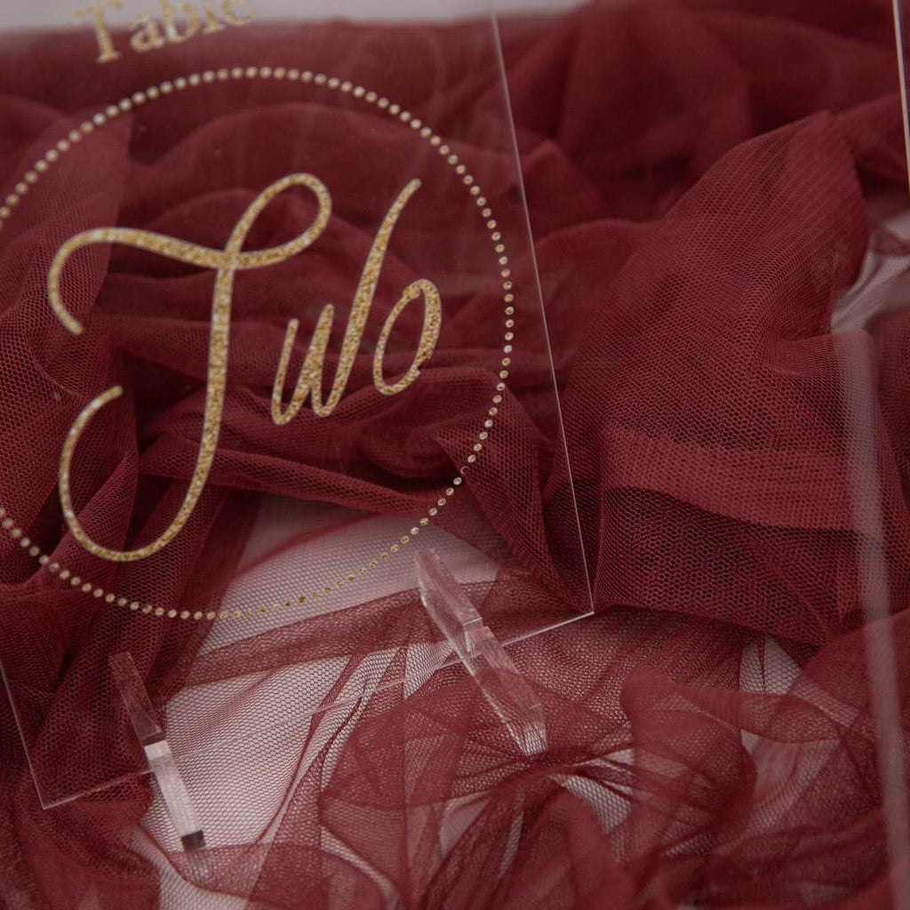 Gold Acrylic Wedding Table Numbers or Names, Clear Sign