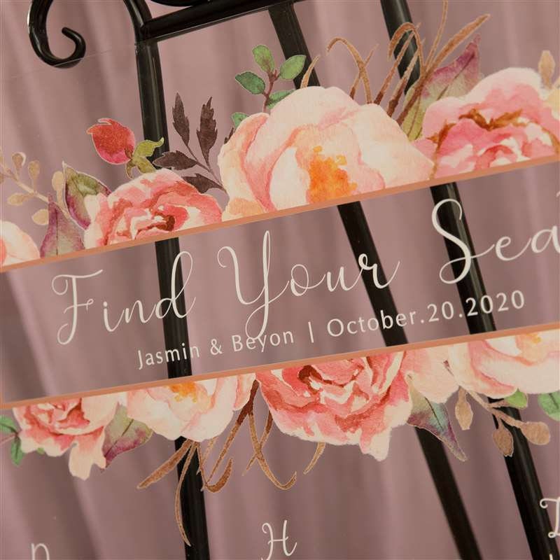 Blush Floral Acrylic Wedding Table Plan