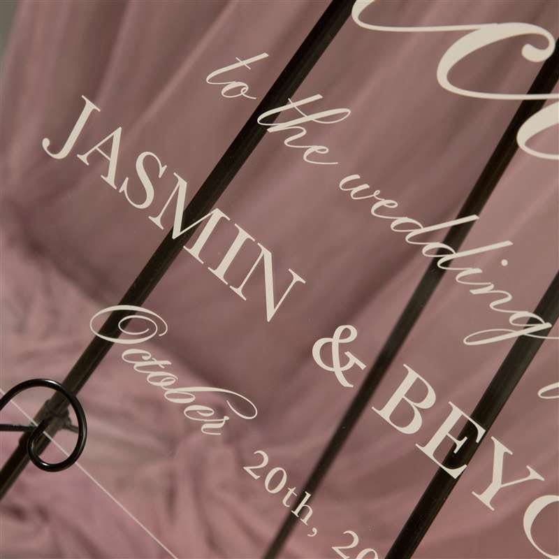 Burgundy Blush Floral Acrylic Wedding Welcome Sign