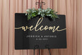 Personalized Black Acrylic Wedding Welcome Sign, Gold Mirror 3D Lettering