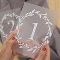 Frosted Acrylic Floral Wreath Table Number