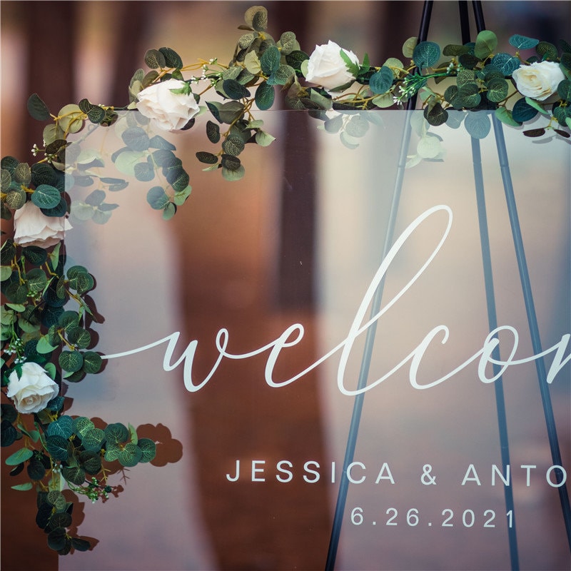 Simplistic Clear Acrylic Wedding Welcome Sign