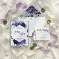 Lilac, Lavender & Purple Wedding Invitation with Matching Inserts & Envelope With Liner
