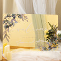 Gold Mirror Wedding Welcome Sign, White 3D Writing