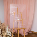 Frosted Acrylic Wedding Welcome Sign | Gold Mirror Lettering