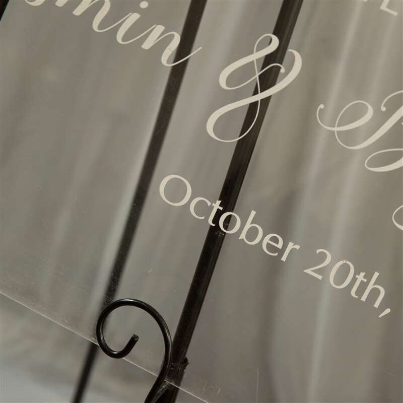 White Elegant Floral Acrylic Welcome Sign