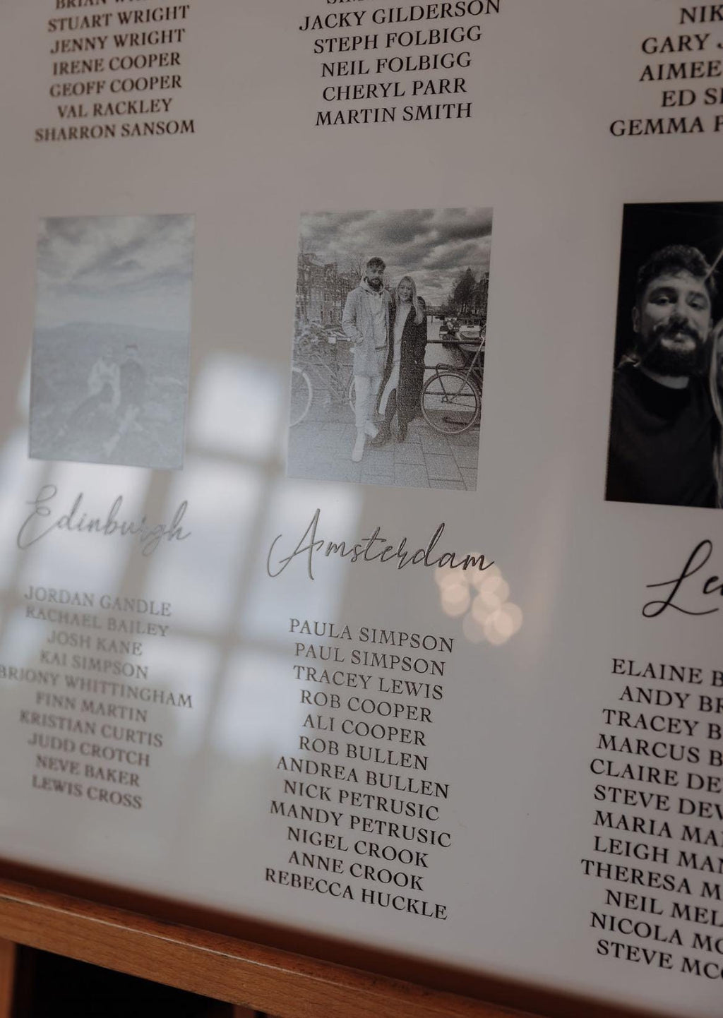 Personalized Wedding Table Plan | Photo Location, 3D Acrylic Lettering