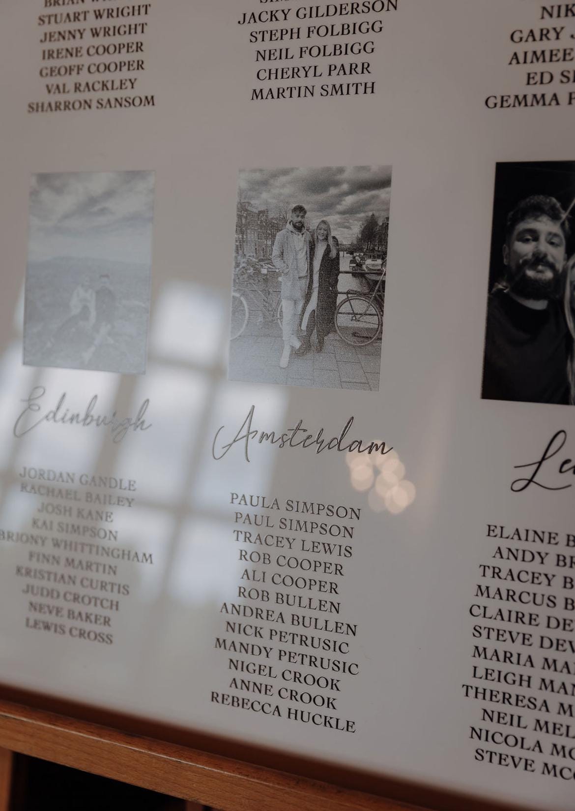 Personalized Wedding Table Plan | Photo Location, 3D Acrylic Lettering