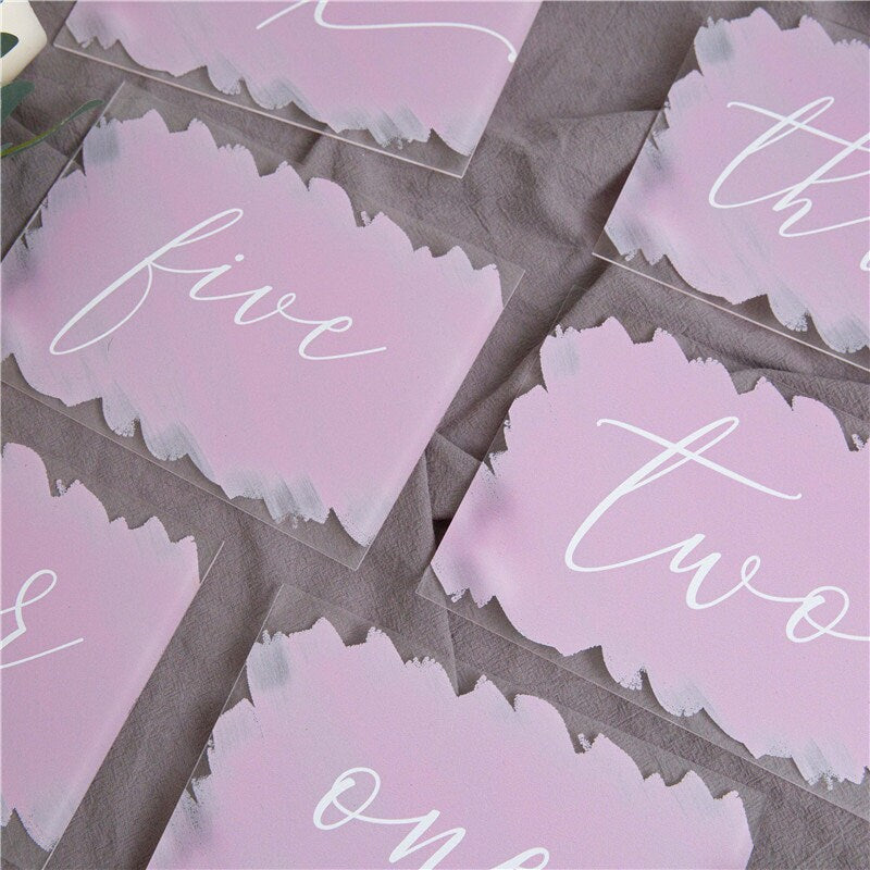 Watercolor Acrylic Wedding Table Numbers