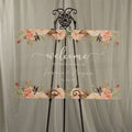 Floral Acrylic Wedding Welcome Sign, Personalized Calligraphy