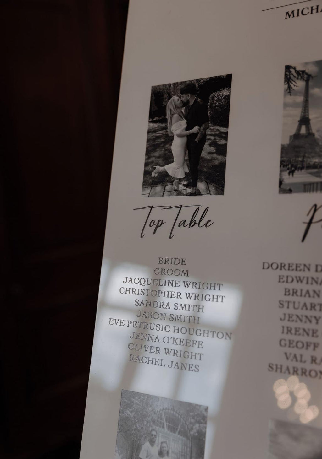 Personalized Wedding Table Plan | Photo Location, 3D Acrylic Lettering